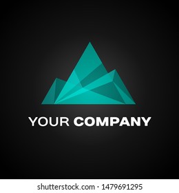 Company logo Ice Mountain Design Element in Vintage Style for Logotype, Label, Badge, T-shirts and other design.