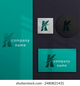 logotipo de la empresa icono elemento Plantilla empresa corporativa letra K negro verde color