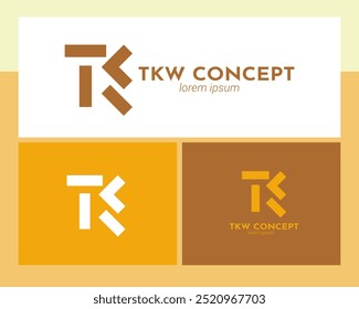logotipo de la empresa icono elemento Plantilla letra T combinar con letra W K ilustración