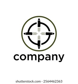 company logo icon element template vector illustration design circle arrow pen target aim