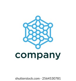company logo icon element template vector graphic art line circle dot connection technology