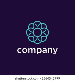 company logo icon element template geometric circle flower line art vector graphic design illustration