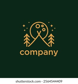 company logo icon element template vector graphic art tree nature forest line art