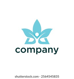 company logo icon element template vector graphic art leafs yoga lotus