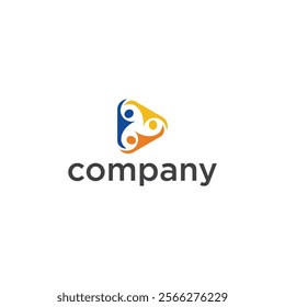 company logo icon element template vector graphic art design orange and blue color
