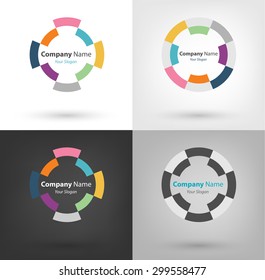 Company Logo and Illustration in circle (vector eps10) there are 4 types of logo.and the circle means keep moving and focusing (good meaning)