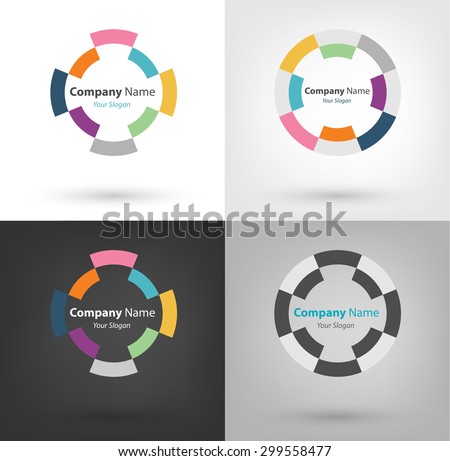 Company Logo and Illustration in circle (vector eps10) there are 4 types of logo.and the circle means keep moving and focusing (good meaning)