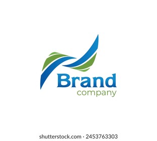 Company logo letter N wave logo design template