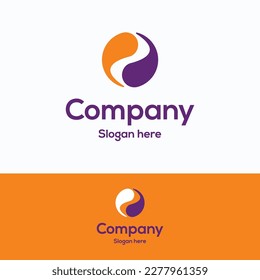 Company logo. Letter yin yang logo template. Drop liquid e a sign.