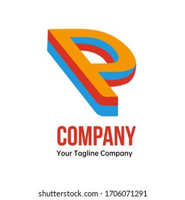 Company logo P typography vector and icon for your business