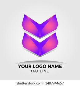 Company logo with purple gradient color and many real estate