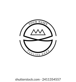 Company logo, round shape with a triangle symbol in the center of the circle, isolated on a white background