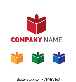 Company logo Set in red, yellow, blue and green with placeholder text template. Resizeable and editable vector format.