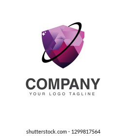 COMPANY LOGO SHIELD VECTOR ICON PREMIUM COLORFUL MODERN