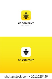 AT company logo template.