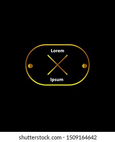 company logo template, circular in shape, with a gradation of yellow with orange, has an abstract black background