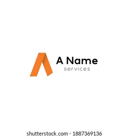 Una plantilla de logotipo de la empresa plegando A