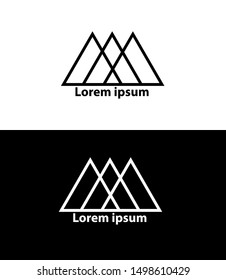 Company Logo Template with Shape and Color, Triangle, Square, and Circle, with color black and white and Other color