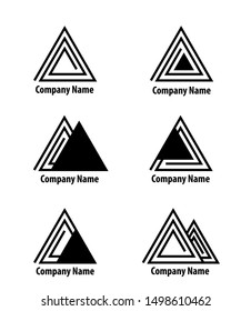 Company Logo Template with Shape and Color, Triangle, Square, and Circle, with color black and white and Other color
