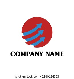 Company logo with three arrows up