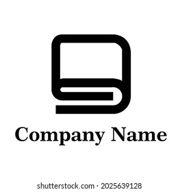 Firmenlogo mit Handtuchmotiv, einfachem Umriss-Logo und flachem Vektorstil. Kann für Unternehmen verwendet werden, die Handtücher verwenden.