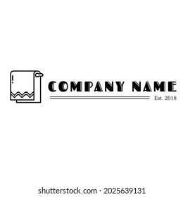 Company logo with towel theme, simple outline logo, and flat vector style. Can be used for businesses engaged in towels.