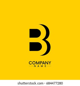 company logo vector of the letter B, BB yellow background