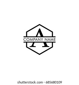 company logo vector of the letter A black color with white background
