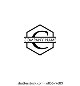 company logo vector of the letter C black color with white background
