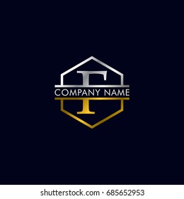 company logo vector of the letter F silver and gold color