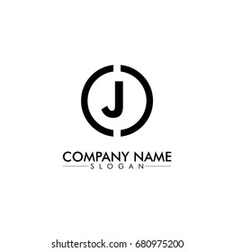 company logo vector of the letter J black color