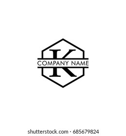 company logo vector of the letter K black color with white background