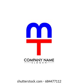 company logo vector of the letter MT