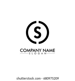 company logo vector of the letter S black color
