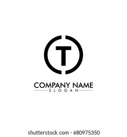 company logo vector of the letter T black color