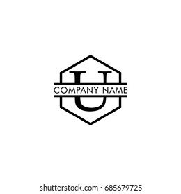 company logo vector of the letter U black color with white background