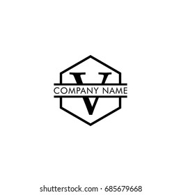 company logo vector of the letter V black color with white background