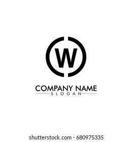 company logo vector of the letter W black color