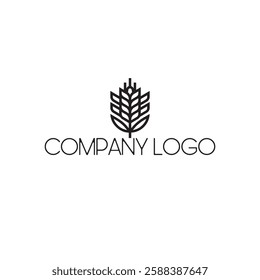 Company logo with wheat spikelet vector icon