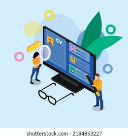 Company looking for new employee to hire online from resume on computer
