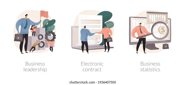 Company management abstract concept vector illustrations.