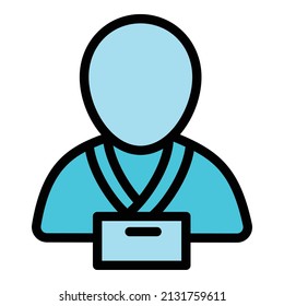 vector de contorno de icono del gestor de la empresa. Negocios sociales. Buen contenido