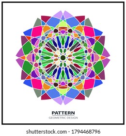 Company mark, emblem, element. Nature geometric mandala logotype. Big bud
