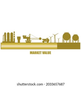 Company market value abstract measuring device panel