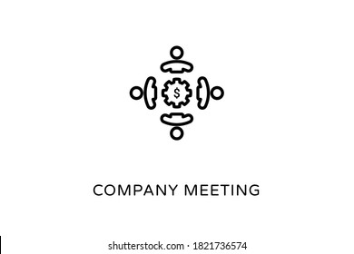 Company Meeting Outline Icons - Stroked, Vectors