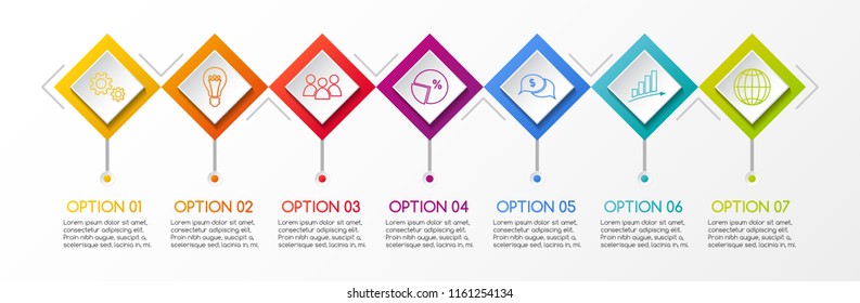 Company milestone with business icons - company timeline. Vector.