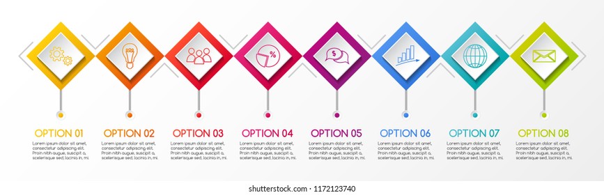 Company milestone with business icons - company timeline. Vector.