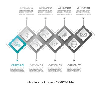 Company milestone with business icons - company timeline. Vector