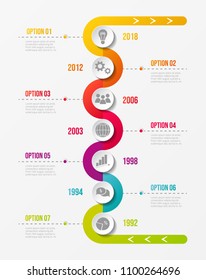 Company milestone with business icons. Vector.