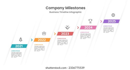 Company milestone Business timeline infographic. Business presentation. Vector illustration.